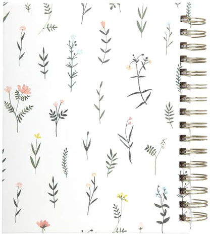 WORLD TRAVELER 2026 Planner Weekly & Monthly Hardcover Spiral Agenda | Hardcover Spiral Lay-Flat Binding, Weekly and Monthly Planning Pages, January to December 2026, 7x8.75 Compact Format - color: White Wild Flower