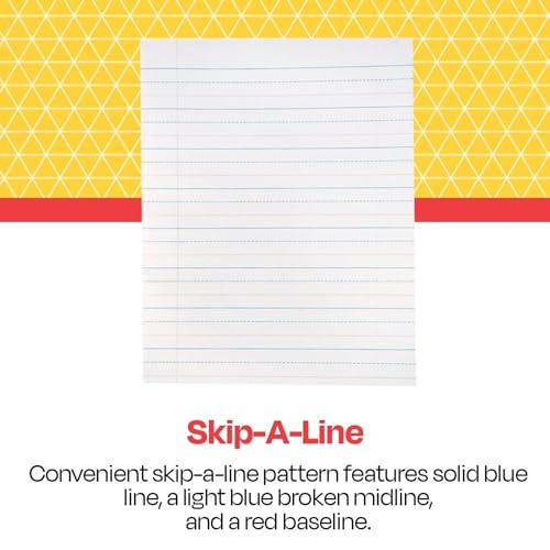 School Smart Skip-A-Line Ruled Composition Book, Grade 2, Blue, 48 Pages - size: 24 Sheets/48 Pages - Grade 2