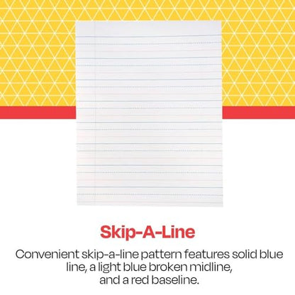 School Smart Skip-A-Line Ruled Composition Book, Grade 2, Blue, 48 Pages - size: 24 Sheets/48 Pages - Grade 2