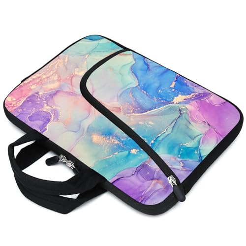 12 Inch Laptop Sleeve Carrying Bag with Handle， Front Pocket for Placing Power Adapter and Mouse for men women - color: Caisy-1