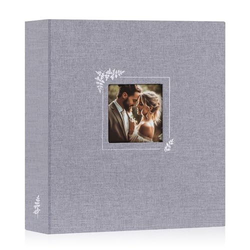 Lanpn Scrapbook Photo Album 8.5x11, Linen Window Design Cover Top Load 3 Ring Folder Binder Photobook Photo Book 8.5 x 11 inch with 30 Plastic Sleeves 60 Pages Grey - color: Grey, size: 8.5x11"