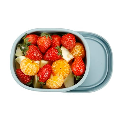 PandaEar 3 Pack Silicone Food Storage Containers with Lids, Reusable Nesting Lunch Bento Box Set, BPA Free, Leakproof, Dishwasher Microwave Freezer Safe (6.7oz, 10oz, 20oz)