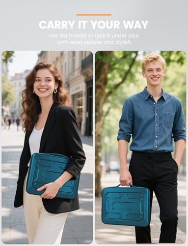 DOMISO 17.3 inch Laptop Sleeve with Handle Shockproof Waterproof EVA Protective Case for 17.3" ZBook Fury 17.3 G8/MSI GS73VR Stealth Pro/HP Envy 17.3/LG Gram 17.3"/ROG Strix GL702VS, Teal - color: Teal, size: 17.3 inch