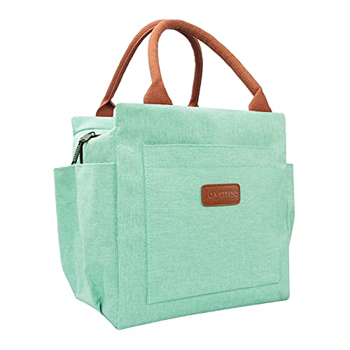 Joymee Insulated Lunch Bag For Women Reusable Lunch Box - Heather Teal | Spacious Storage, Bottle Holder & Pockets, Leakproof Insulated, for Work, Travel, Picnic, Daily Use, for Adult - color: 04 Heather Teal