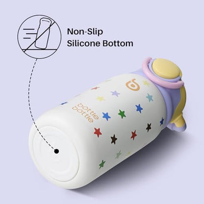 BOTTLE BOTTLE Kids Insulated Water Bottle with Straw Lid and Handle 16 oz Stainless Steel Vacuum Tumbler Water Bottles for School Outdoor Travel Gifts for Boys and Girls Stellar Pop - color: stellar pop