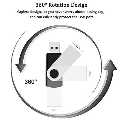USB Flash Drive 128GB 2Pack, Maspen USB Thumb Drives 2.0 High Speed USB Memory Stick Zip Drives (Black, 128 GB) - size: 1 Count (Pack of 2), style: 128 GB