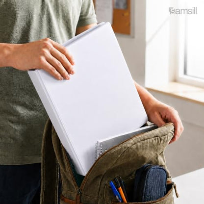 Samsill 1.5 Inch 3 Ring Binder, Economy Round Ring, Clear View Cover, 325 Sheet Capacity - for School, Home, Office - White - color: White, size: 1-Pack, style: 1.5-Inch