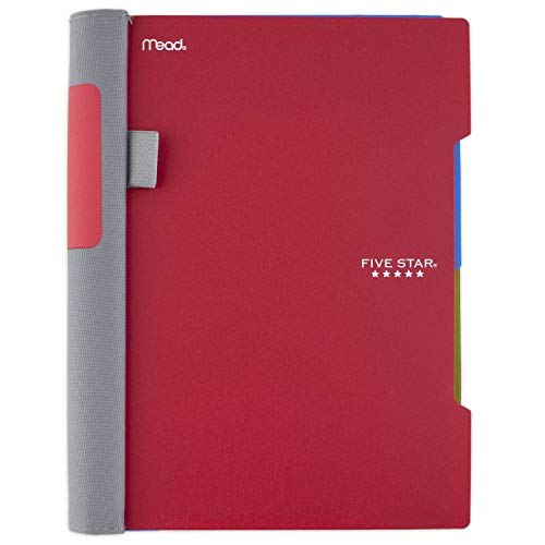 Five Star Advance Spiral Notebook, 2 Subject, College Ruled Paper, 100 Sheets, 9-1/2" x 6", Red (73158) - color: Red