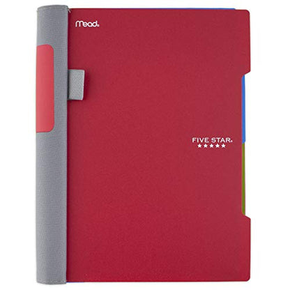Five Star Advance Spiral Notebook, 2 Subject, College Ruled Paper, 100 Sheets, 9-1/2" x 6", Red (73158) - color: Red