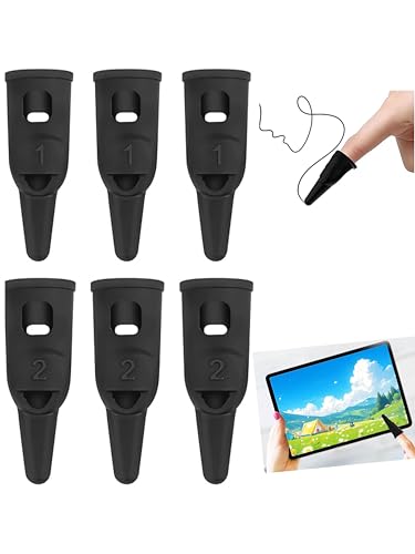 6-Pack Silicone Finger Stylus Pens for Touch Screen - High Precision Sensitivity Stylus for iPad iPhone Android Tablet - Universal Touchscreen Pen for Kids & Adults