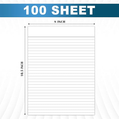 Loose Leaf Paper, 100 Sheets, Wide Ruled Filler Notebook Paper, 8" x 10.5", Bulk Notebook Papers,Without Punched Hole Loose Leaf Paper Office Paper, (White)