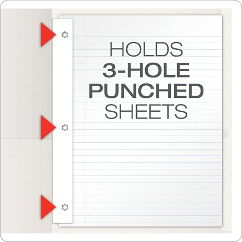 Oxford Two-Pocket Folders w/Fasteners, White, Letter Size, 25 per Box (57704) - color: White, size: 25 Count