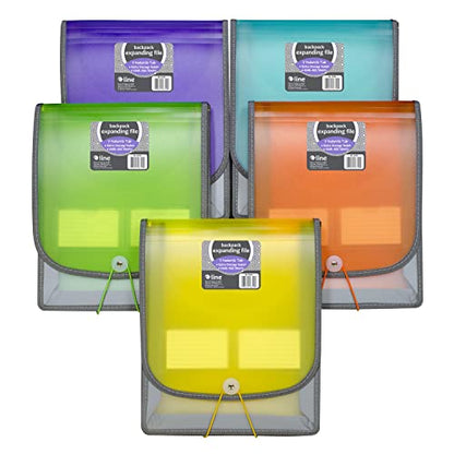 C-Line 7-Pocket Vertical Backpack File, Assorted, 1" x 10 1/4" x 12 3/4" (Pack of 2) - size: 1 Count (Pack of 2)