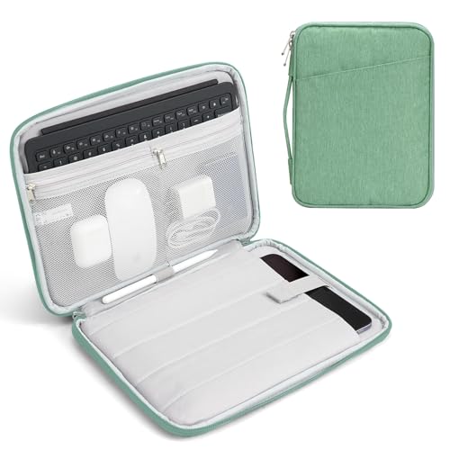 TiMOVO 9-11" Tablet Sleeve for iPad A16 & Galaxy Tab, Green | Protective Bag with Pockets, Fits iPad 10.9"/10.2" Air 11" 5th/4th Gen, Galaxy Tab A9+/A11+ 11" - color: Green, size: 9-11 Inch