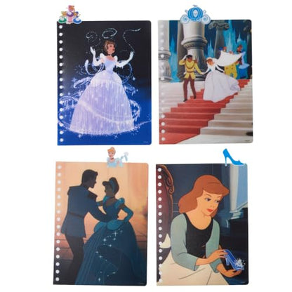Disney Princess Cinderella Tab Journal, Spiral Notebook, Dividers, 8x7 Inch | Cinderella Vinyl Cover, 4 Tab Dividers, 96 Lined Pages, Disney Journal Notebook for School, Office, Work, Gifts, Girls, Cute - style: Cinderella