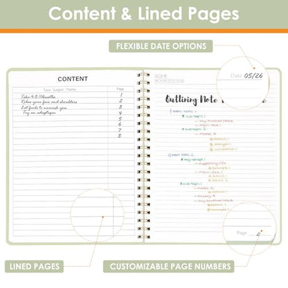 LABUK Spiral Notebook 8.5 x 11, A4 Hardcover Notebooks for Women, 55 Sheets 110 Pages Large Journal for Work, School, (Green) - color: 1-green, style: A4