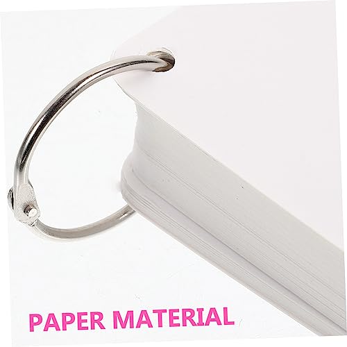 200pcs Blank Flash Cards Index Notecards Metal Binder Ring for Home School Classroom Boys and Girls - size: 9.8X9.8X0.01CM