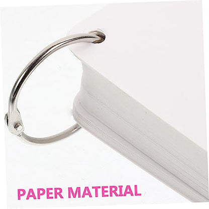 200pcs Blank Flash Cards Index Notecards Metal Binder Ring for Home School Classroom Boys and Girls - size: 9.8X9.8X0.01CM