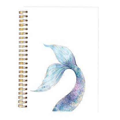 KAOWT Mermaid Notebook Journal, Mermaid Gifts for Women, Glitter Marine Biology Ocean Journal, Beach Lover Gifts, Hardcover Spiral Notebook 5.5x8.3in - color: Summer notbook-mermaid