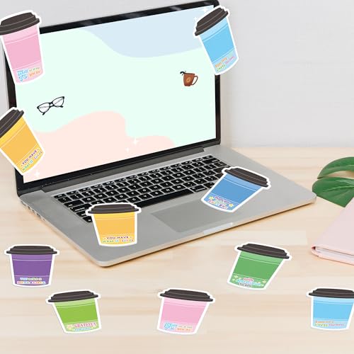 Xqumoi 30 Pack Employee Appreciation Coffee Cup Sticky Notes - Self Sticky Notepad Writing Memo Pad for Coffee Lover Staff Member Colleague Worker Office School Supply - style: Employee Appreciation