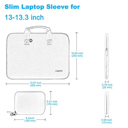 Hseok Laptop Sleeve 13.3-14 inch Case with Small Pouch, Neoprene Computer Bag Compatible with MacBook Neo/Pro 14 M5/M4/M3/M2/M1, Mac Air/Pro 13.3, XPS 14 and Most 13-14 inch Notebooks,L02G03 - color: L02g03, size: 13"-14"