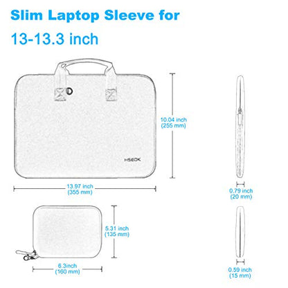 Hseok Laptop Sleeve 13.3-14 inch Case with Small Pouch, Neoprene Computer Bag Compatible with MacBook Neo/Pro 14 M5/M4/M3/M2/M1, Mac Air/Pro 13.3, XPS 14 and Most 13-14 inch Notebooks,L02G03 - color: L02g03, size: 13"-14"