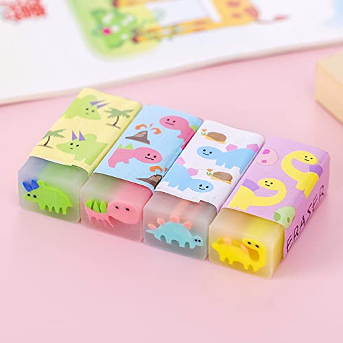 Cute Erasers for Kids Bulk 16 Pack Animal Food Fun Desk Pets Pencil Students School Supplies Prize Gifts Party Favors - style: Jelly