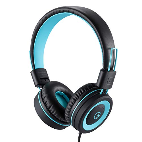 noot products K11 Kids Headphones Wired 3.5mm Jack Stereo Tangle-Free Black | 5ft Long Cord, Foldable, Plug in On-Ear Headset for iPad, Amazon Kindle Fire, Boys, Girls, School, Laptop Travel Plane Tablet - color: Black