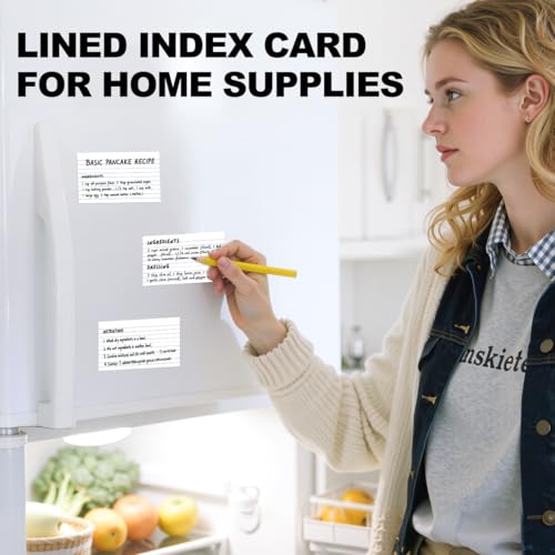 300 Count White Index Cards 3x5 Notecards Bulk Lined Flash Cards for Studying 3 x 5 Index Cards Ruled Notecards Bulk Pack of Note Cards for School Ruled Lined Index Card Flashcards 3x5 Cue Cards - color: White-3x5-300