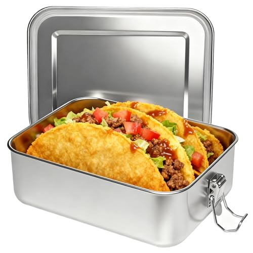 40oz/1200ml Meta Lunch Box, Stainless Steel Food Storage Sandwich Containers, Bento Box with Lids Leak Proof for Travel, Work, Picnic, Home,Meal Prep - size: 1 x 1200mL