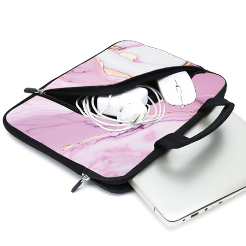 Laptop Sleeve - 11.6-12.2 inches Chromebook, Ultrabook & Tablet Case with Neoprene Handle, Two Pockets (Pink) - color: Pink-2