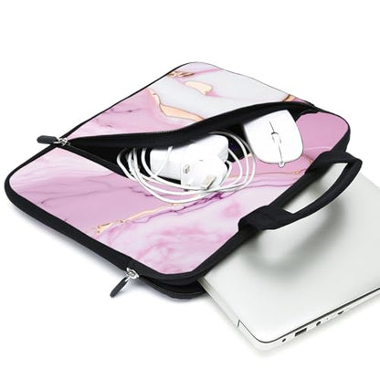 Laptop Sleeve - 11.6-12.2 inches Chromebook, Ultrabook & Tablet Case with Neoprene Handle, Two Pockets (Pink) - color: Pink-2