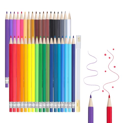Mechanical Colored Pencils 2.6mm 36-Pack, Premium Assorted Colored Pencils with a Sharpener, Erasable Aesthetic Drafting Tools Ideal for Writing, Drawing, Bulk Office