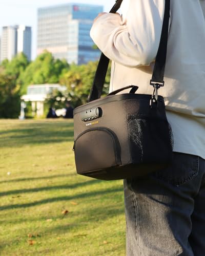 Lunch Bag with Combination Lock, Lunch Box for Men Women, Adjustable Shoulder Strap & Leakproof Soft Cooler for Commute, Travel & Gym - color: Black2
