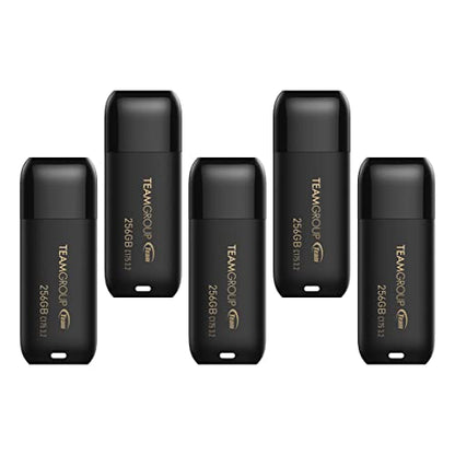 TEAMGROUP C175 256GB 5 Pack USB 3.2 Gen 1 (USB 3.1/3.0) Read 100MB/s Flash Thumb Drive, External Data Storage Memory Stick Compatible with Computer/Laptop Matte Black TC1753256GB21 - size: 256GB (5-Pack)