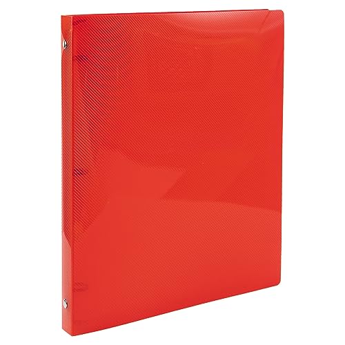 JAM PAPER Plastic 0.5 inch Binder - Red 3 Ring Binder - Sold Individually - color: Red, size: 0.5 inch
