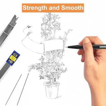 Morepack 0.5 mm Lead Refill, 840Pieces 0.5 Lead Refills for Mechanical Pencil,0.5 mm HB, Break Resistant Mechanical Pencil Refills,70 Tubes - style: 0.5 mm