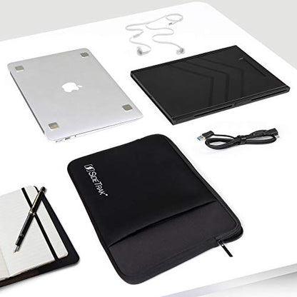 SideTrak Portable Monitor & Laptop Case Sleeve | Compatible with Slide & Swivel Monitors and 15” Laptops | Built-in Pocket | Durable & Stretchy Neoprene Material | 15x12 - size: 15x12