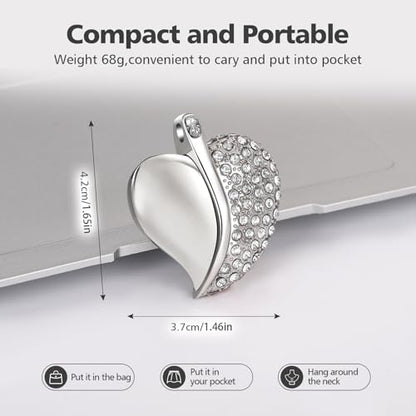 High Speed USB 3.0 Flash Drive,Cute Romantic Heart Shape USB Memory Stick,Thumb Drive for Photos, Music, Files Storage (Silver, 32, GB) - color: Silver