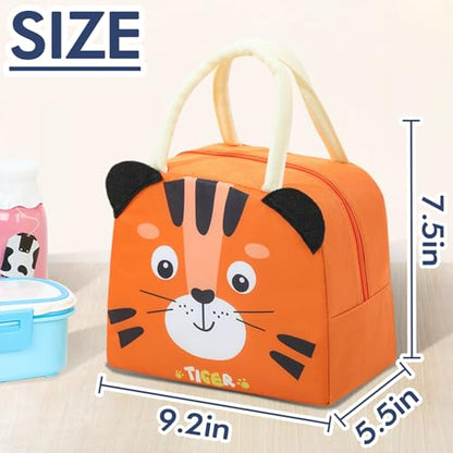 Lunch Bags Tote Cooler Bag Insulated Reusable Lunch Tote Bags Cartoon Portable Lunch Box Bag for Work Office Picnic Beach (Tiger) - color: Tiger