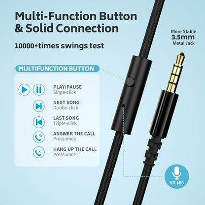 AILIHEN 10-Pack Kids Headphones with Microphone for Classroom, Black | K-12 School Students Use, Online Learning & Library, 3.5mm Jack, Durable, Foldable, Comfortable, Chromebook & Computer - color: Black