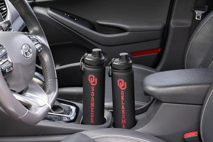 Oklahoma Water Bottle - Black Double Walled Stainless Steel 24 oz Keeps Drinks Cold or Hot - color: Oklahoma - Black
