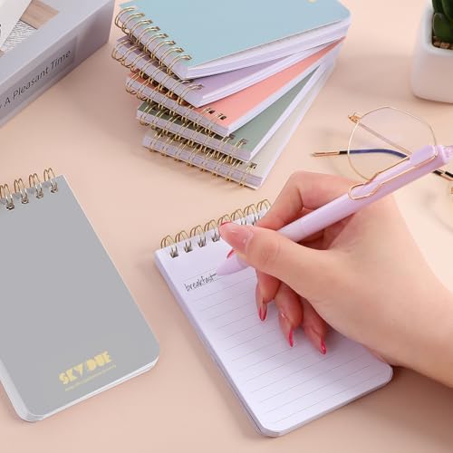 SKYDUE Pocket Notepads with Aesthetic Covers, Small Notebooks, Mini Spiral Notebook with Lined Pages Nursing School Essentials, Set Of 8 Gold - color: Gold