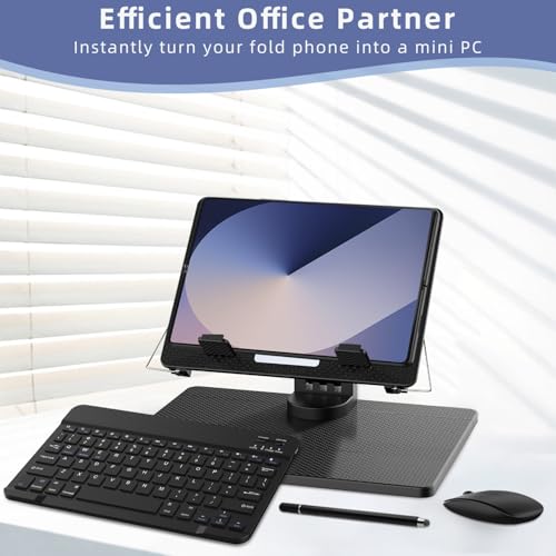 for Samsung Galaxy Z Fold 7 6 5 4 / Z Trifold Stand and Keyboard Mouse 4 in 1 Set, Portable Bluetooth Keyboard Plus Foldable Adjustable Tablet Stand Holder for 4.7" to 13" Tablets Smartphones