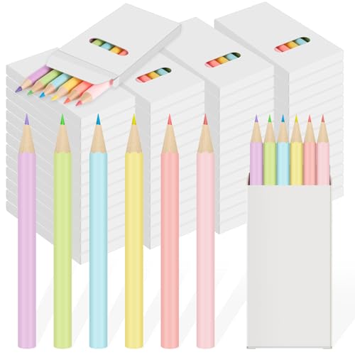 Ctosree 70 Packs Mini Colored Pencils Bulk Coloring Pencil in Boxes Back to School Gifts for Students Kids Classroom Rewards, Party Favor, Goodie Bag Fillers, 6 Per Pack (Pastel,3.5'') - color: Pastel, size: 3.5''