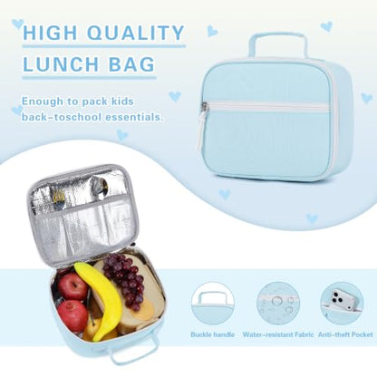 DIGOBAY Rolling Backpack for Girls, Cute Girls Backpack with Wheels, Kids Wheeled backpacks Set with Lunch Bag Pencil Case for Teen Girl, Roller School Bag with Wheels for Elementary Middle School - color: Blue