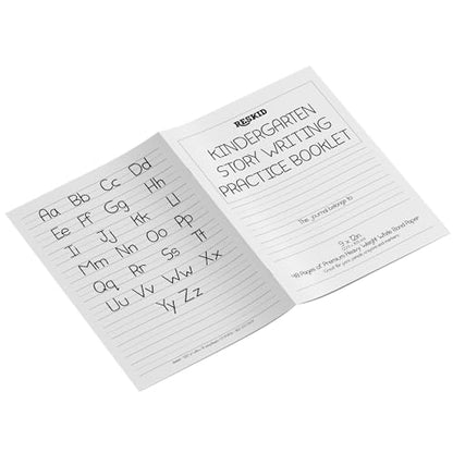 Reskid 5-Pack of 48-Page Kindergarten Story Writing Paper Booklets with Dotted Lines - 240 Pages of Blank Handwriting Practice Paper - Kindergarten Notebook, Elementary Lined Writing Paper - style: Kindergarten Story Writing