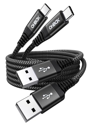 USB C Cable Fast Charging 6FT, 2Pack USB A to USB C Cable for CarPlay, Durable Braided USB Type C iPhone Charger USBC Cord for iPhone 17/16/15/Pro Max/Plus, Samsung Galaxy S23 and More-Black - color: Black, size: 6FT, style: USB A to USB C