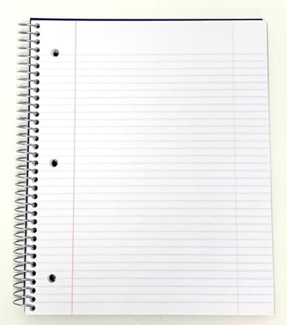 Mintra Office Durable Spiral Notebooks, 3 Subject (Red, White, Blue, College Ruled 3pk) - color: Red, White, Blue, size: College Ruled 3pk