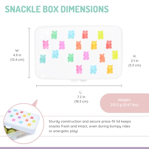 melii Snackle Box | 6-Compartment Divided Snack Container, BPA-Free Food Storage with Removable Dividers for School, Travel & On-the-Go Snacking (Gummy Bears) - color: Gummy Bears